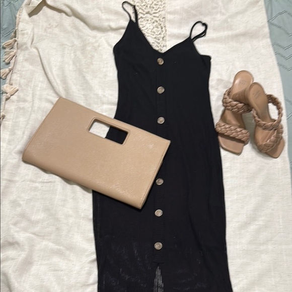 Express Black Ribbed Dress - Picture 4 of 6